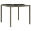 vidaXL Garden Dining Table Grey 90 x 90 x 75 cm Poly Rattan