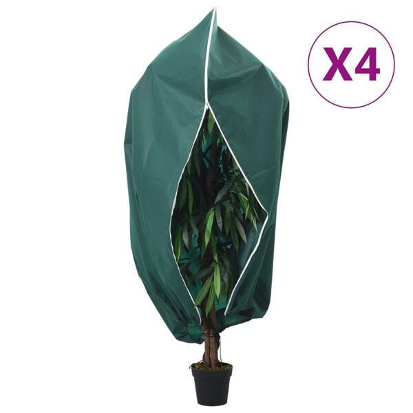 vidaXL Plant Fleece Covers with Zip 4 pcs 70 g/m&sup2; 2.36x2 m