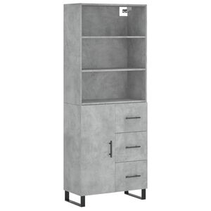 vidaXL Highboard Concrete Grey 69.5x34x180 cm Engineered Wood