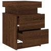 vidaXL Bedside Cabinets with LED Lights 2 pcs Brown Oak 35x39x55 cm
