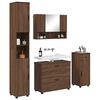 vidaXL Bathroom Furniture Set with Drawer with Shelf 4 pcs Brown Oak