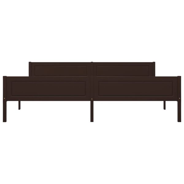 vidaXL Bed Frame without Mattress Solid Pinewood Dark Brown 200x200 cm