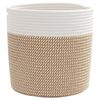 vidaXL Storage Baskets 2 pcs Brown and White Ø28x28 cm Cotton