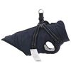 vidaXL Dog Coat with Harness Navy Blue S Fleece and Polyester