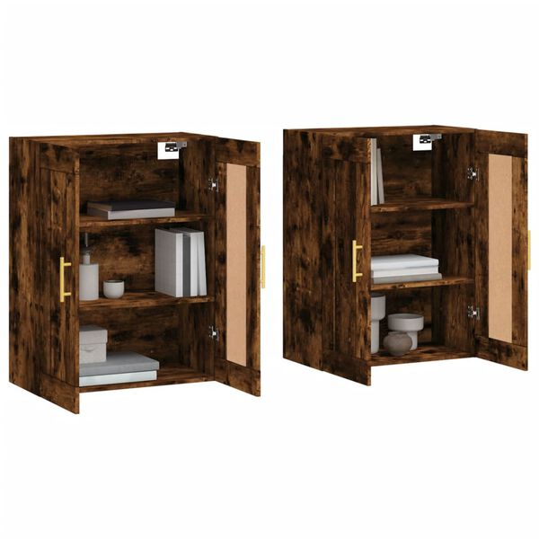 vidaXL Wall Mounted Cabinets 2 pcs Smoked Oak Engineered Wood