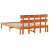 vidaXL Bed Frame with Headboard Brown 160 x 200 cm Solid Pine wood