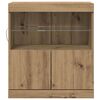 vidaXL LED Sideboard Brown 60.5 x 37 x 67 cm Engineered Wood
