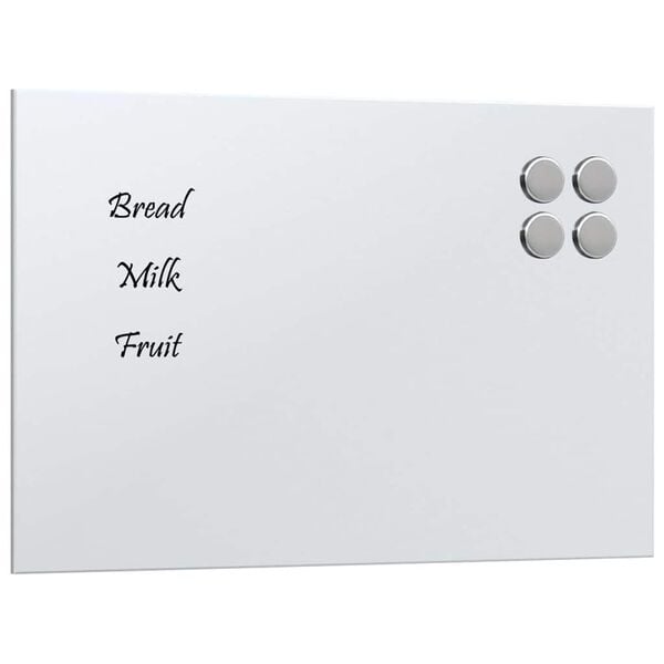 vidaXL Wall-mounted Magnetic Board White 40x30 cm Tempered Glass