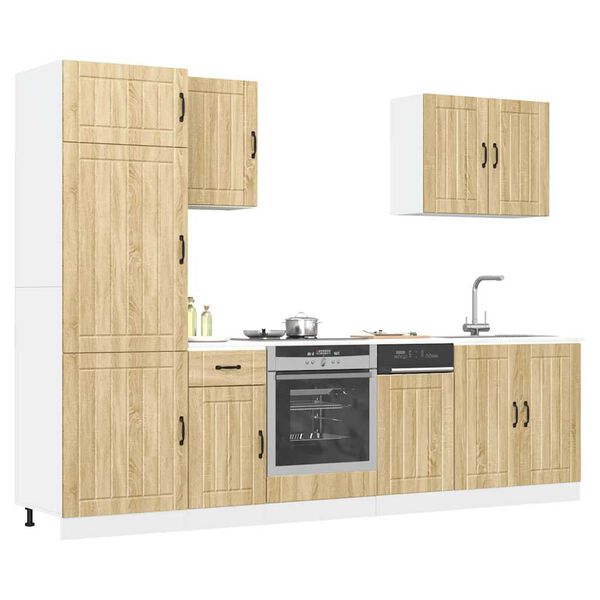 vidaXL 7 Piece Kitchen Cabinet Set Lucca Sonoma Oak Engineered Wood
