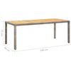 vidaXL Garden Table Grey 190x90x75 cm Poly Rattan and Acacia Wood