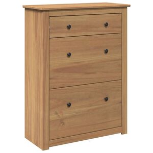 vidaXL Shoe Cabinet PANAMA 80x35x105 cm Solid Wood Pine