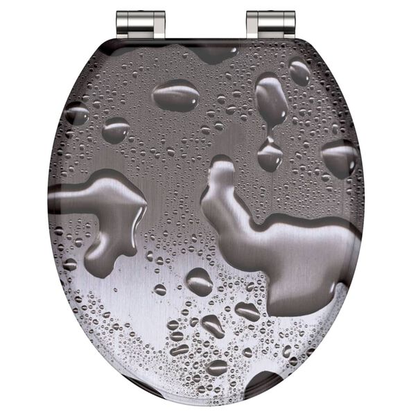 SCH&Uuml;TTE Toilet Seat with Soft-Close GREY STEEL