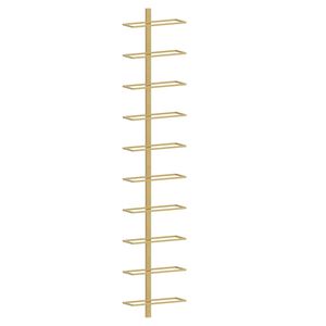 vidaXL Wall-mounted Wine Rack for 10 Bottles Gold Metal
