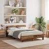 vidaXL Bed Frame with Headboard Old wood 140 x 190 cm Engineered wood