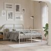 vidaXL Metal Bed Frame without Mattress with Footboard White 137x190cm
