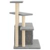 vidaXL Cat Tree with Sisal Scratching Posts Light Grey 83.5 cm