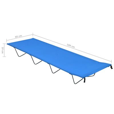 vidaXL Camping Bed 180x60x19 cm Oxford Fabric and Steel Blue