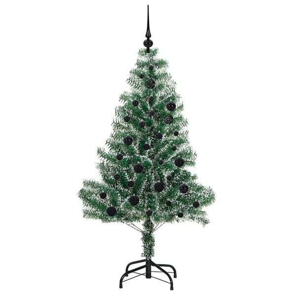 vidaXL Artificial Christmas Tree Snow Flocked with LED Light 150 cm