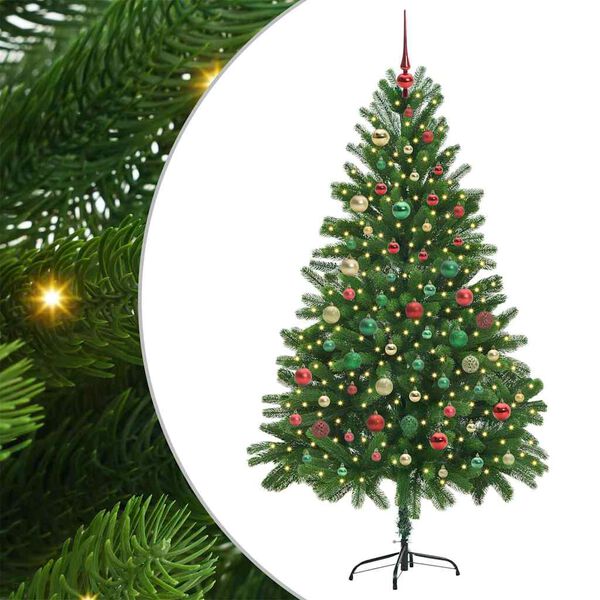 vidaXL Christmas Tree with 300 LEDs with Stand Green 180 cm PE