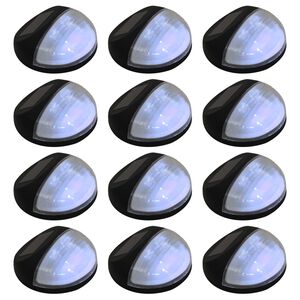 vidaXL Outdoor Solar Wall Lamps LED 12 pcs Round Black