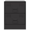 vidaXL Bedside Cabinets 2 pcs Black 34.5x39x44 cm Steel