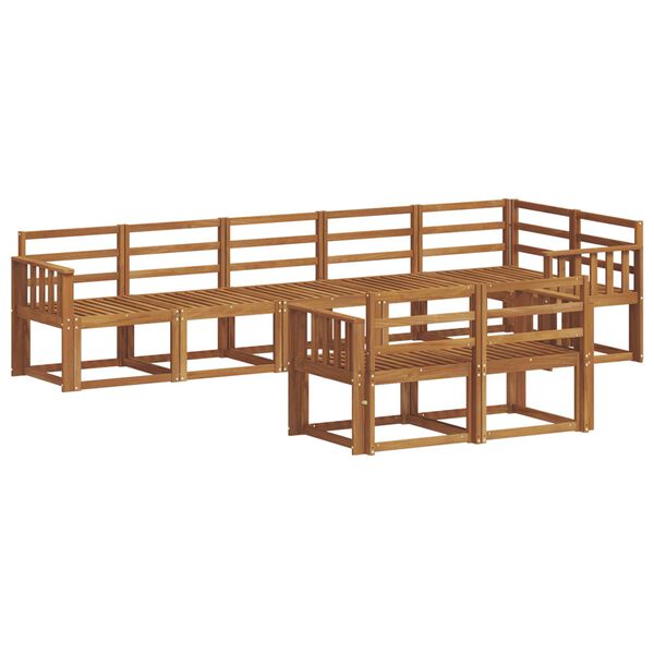 vidaXL Outdoor Sofa Set 8 pcs Natural Solid Acacia Wood