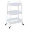 vidaXL Storage Trolley 3-Tier White 42x41.5x77 cm Steel