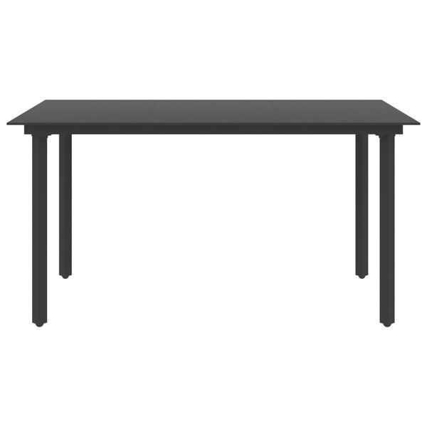 vidaXL 5 Piece Garden Dining Set PVC Rattan Black