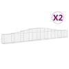 vidaXL Arched Gabion Baskets 2 pcs 400x30x40/60 cm Galvanised Iron