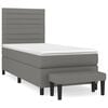 vidaXL Box Spring Bed with Mattress Dark Grey 100x200 cm Fabric