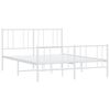 vidaXL Metal Bed Frame without Mattress with Footboard White 140x190cm