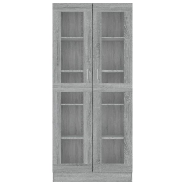 vidaXL Vitrine Cabinet Grey Sonoma 82.5x30.5x185 cm Engineered Wood