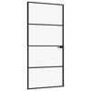 vidaXL Interior Door Black 93x201,5 cm Tempered Glass&Aluminium Slim