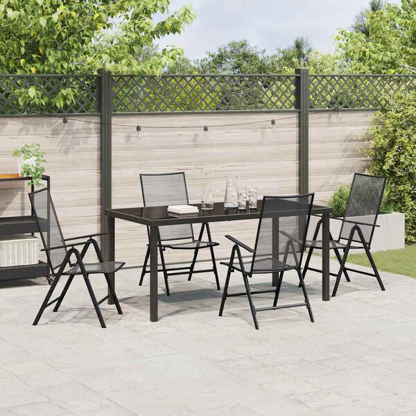 vidaXL Garden Dining Set Folding 5 pcs Anthracite Steel