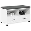 vidaXL Hall Bench with Cushion with Drawer White 80 x 38 x 46 cm