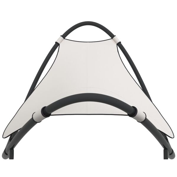 vidaXL Rocking Sun Lounger with Wheels Steel & Textilene Fabric Cream