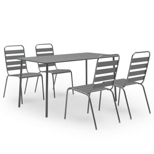 vidaXL 5 Piece Garden Dining Set Steel Dark Grey