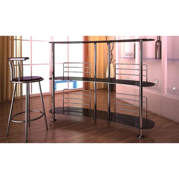 vidaXL Wine Entertainment Bar Black