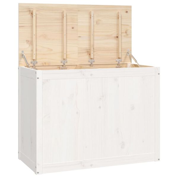 vidaXL Laundry Box White 88.5x44x66 cm Solid Wood Pine