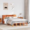 vidaXL Bookcase Bed without Mattress Wax Brown 140x190 cm Solid Wood
