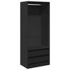 vidaXL Wardrobe Black 80x50x200 cm Engineered Wood