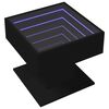 vidaXL Coffee Table with LED Black 50x50x45 cm Engineered Wood