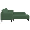 vidaXL Fabric Sofa with Cushion Dark Green Corduroy fabric