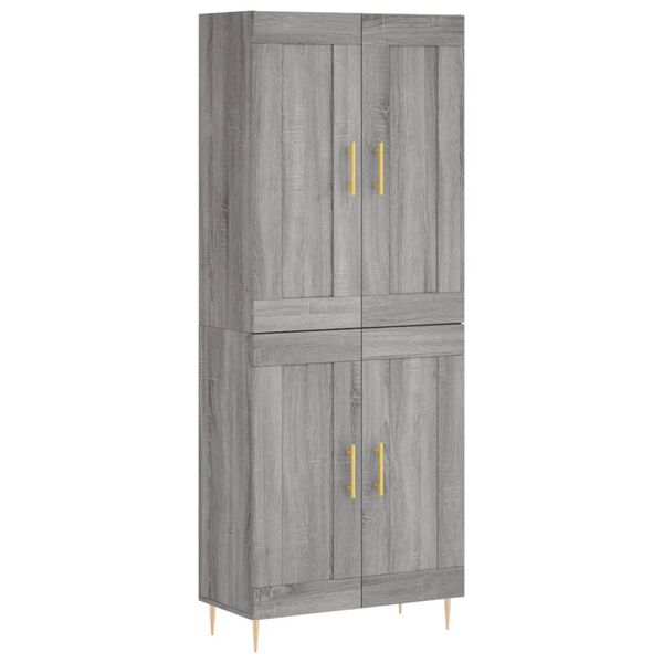 vidaXL Highboard Grey Sonoma 69.5x34x180 cm Engineered Wood