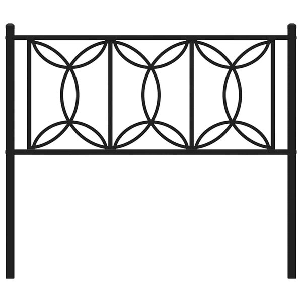 vidaXL Metal Replace Headboard Black 100 cm