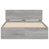 vidaXL Bed Frame with Headboard and LED Grey Sonoma 120x200 cm