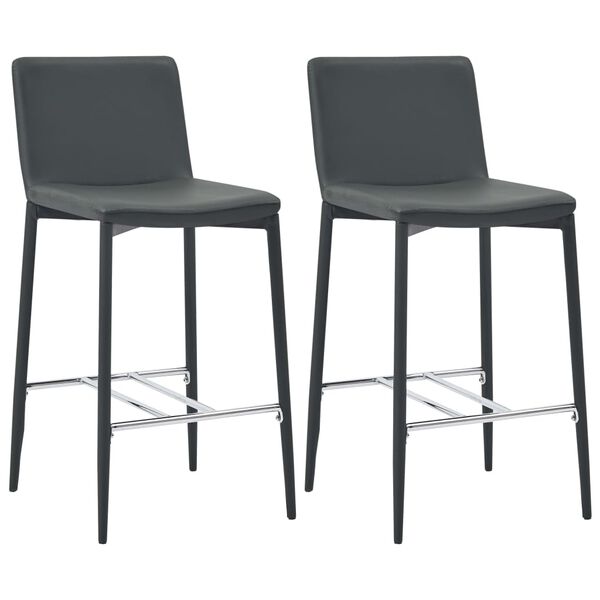 vidaXL Bar Stools 2 pcs Grey Faux Leather