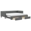 vidaXL Daybed with Trundle and Drawers Dark Grey 90x190 cm Fabric