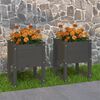 vidaXL Planters 2 pcs Grey 40x40x52.5 cm Solid Wood Pine