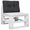 vidaXL Pallet Cushion Black Check Pattern 60x40x12 cm Fabric
